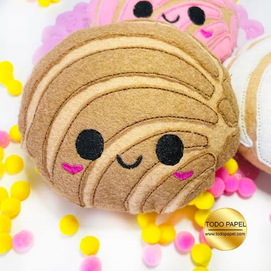Kawaii Handmade Conchas mini Plushies, Pretend Play Food Mexican pan dulce Choose from Strawberry, Chocolate, Vanilla. Felt Eco friendly play