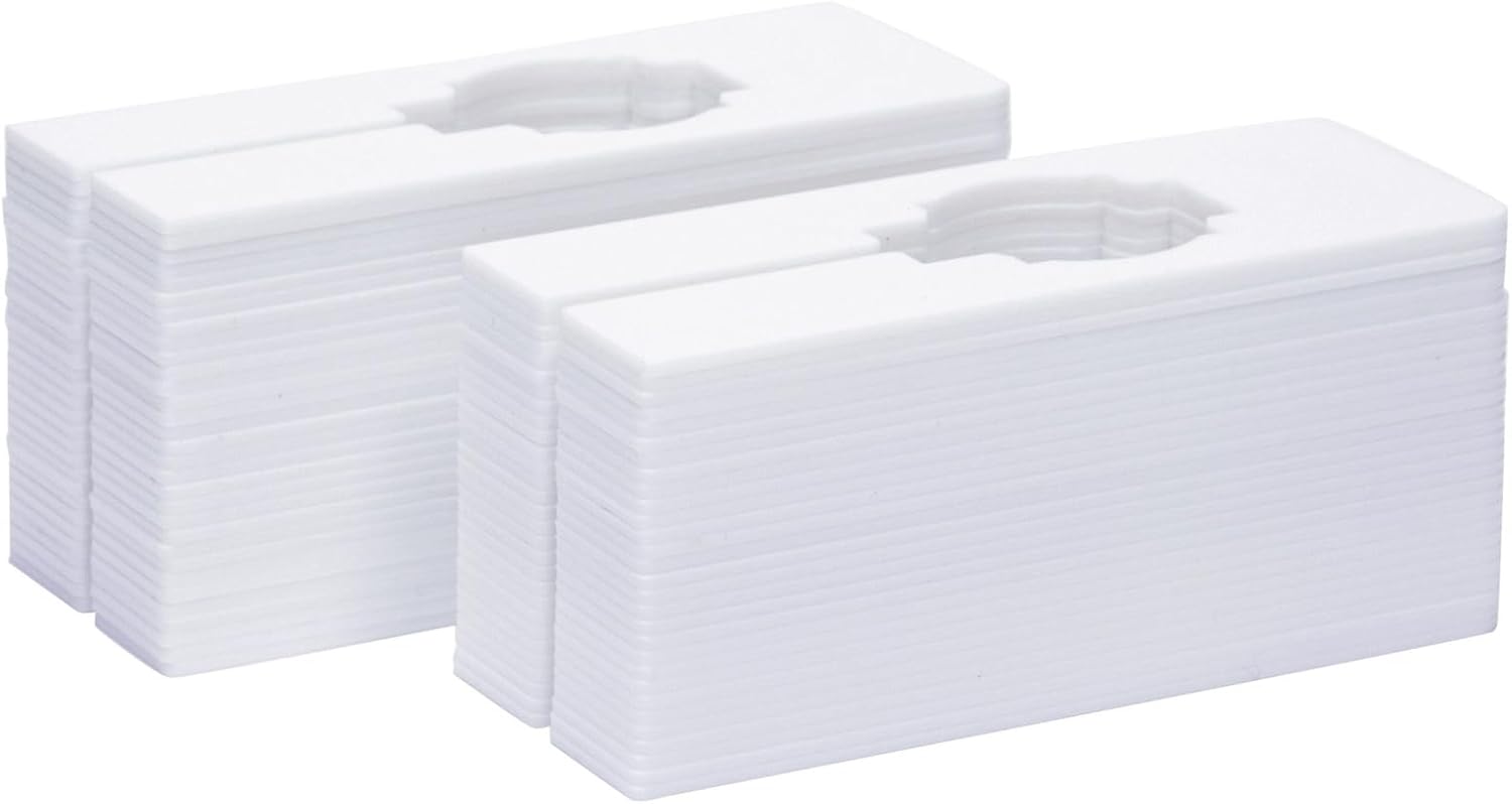 Juvale Paquete de 60 separadores de plástico para colgar ropa, etiquetas blancas en blanco para grandes almacenes, perchas separadoras de tamaño de