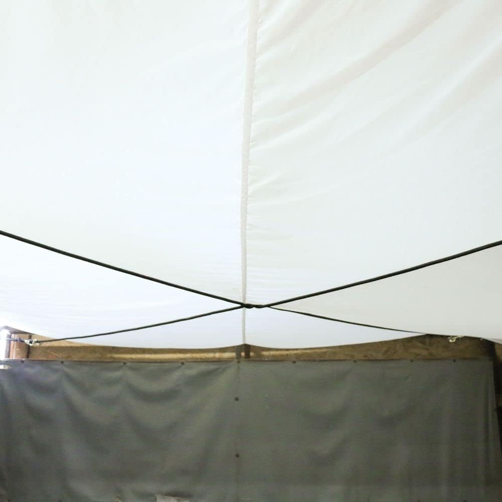Dura-Tech Tack Room Ceiling Cover  Ultimate Horse Show Protection  Shields Tack & Clothing from Dust  White Nylon for Daylight Illumination