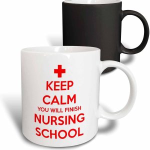3dRose Taza con texto en inglés “Keep Calm You Will Finish Nursing School”, 11 onzas, negroblanco 3dRose Taza con texto en inglés “Keep Calm You Will Finish Nursing School”, 11 onzas, negroblanco