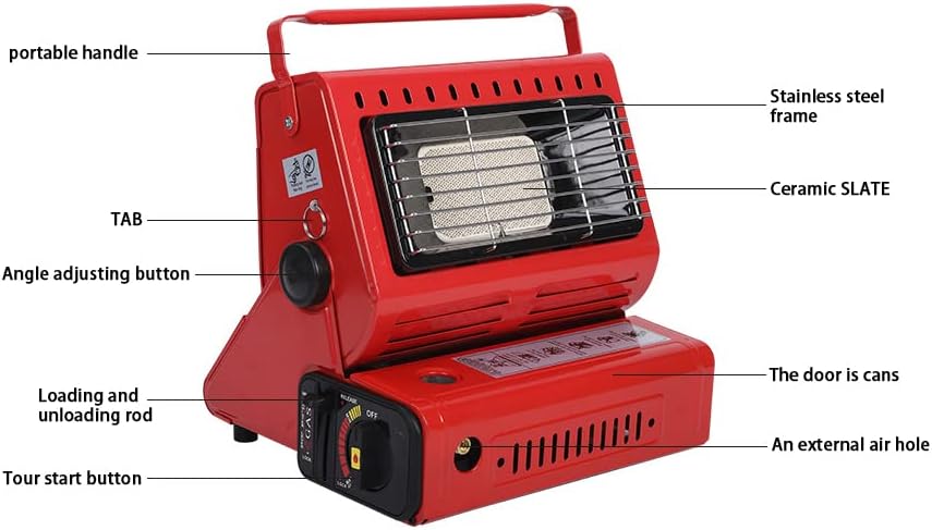Frezon Calentador de butano de emergencia para acampar al aire libre, herramientas de supervivencia de doble fuente de calor, se puede utilizar para