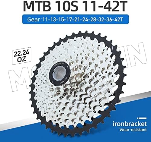 VG SPORTS 10 Speed Cassette 11-25T11-28T11-32T11-36T11-40T11-42T11-46T Bicycle Cassette Fit for Mountain BikeRoad Bike Cassette Compatible with