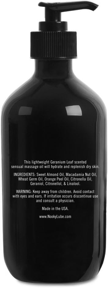 Nooky Aceite de masaje con ingredientes naturales de primera calidad. Aceites relajantes esenciales y dulces de almendras para masajear 16 onzas