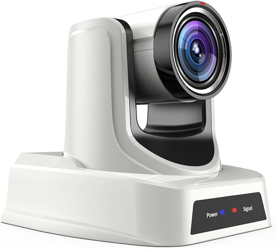 SMTAV Cámara PTZ NDI, zoom de 20x + 16x, cámara de transmisión en vivo con HDMI, 3G-SDI y salidas IP, NDI HX 4.6, para iglesia, conferencia,