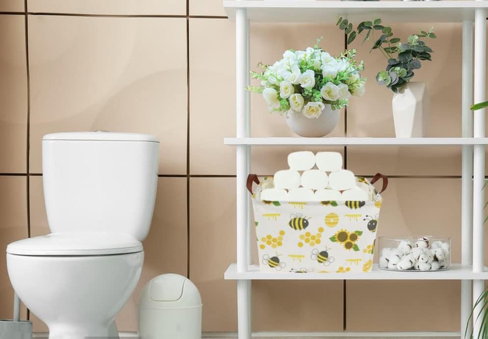 Contenedores rectangulares de almacenamiento para niños, organizador de canasta de abejas. Cestas de almacenamiento impermeables con revestimiento