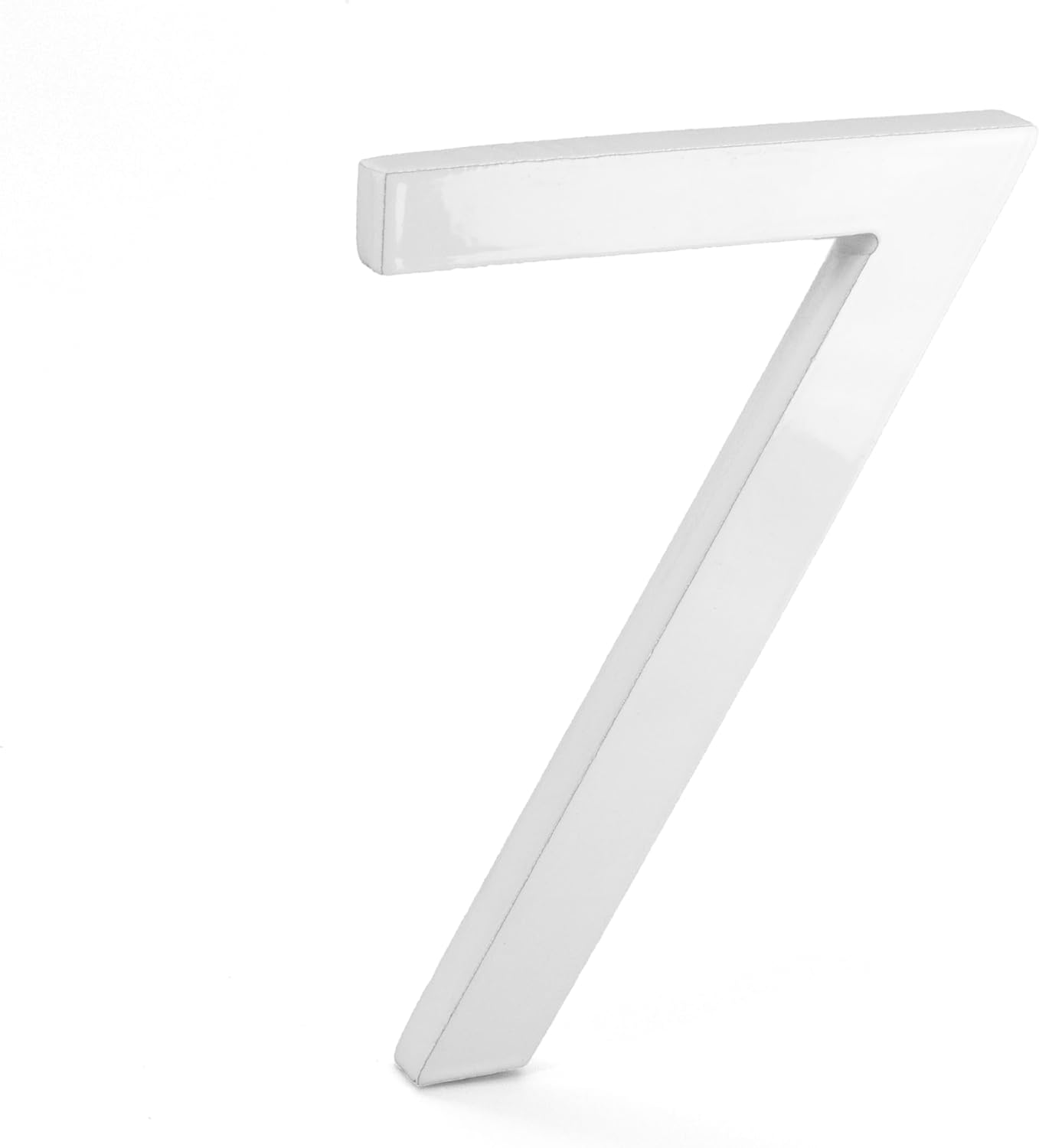 Montague Metal Products MHN-8-F-WE1-2 Números de casa de dirección flotantes modernos de aluminio cepillado sólido, 8 pulgadas, blanco con