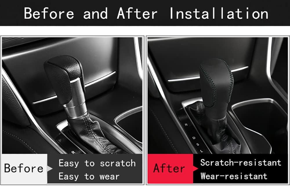 Pomo de palanca de cambios de automóvil para Honda Accord 2018-2022, protector de piel para palanca de cambios, color negro con costuras negras