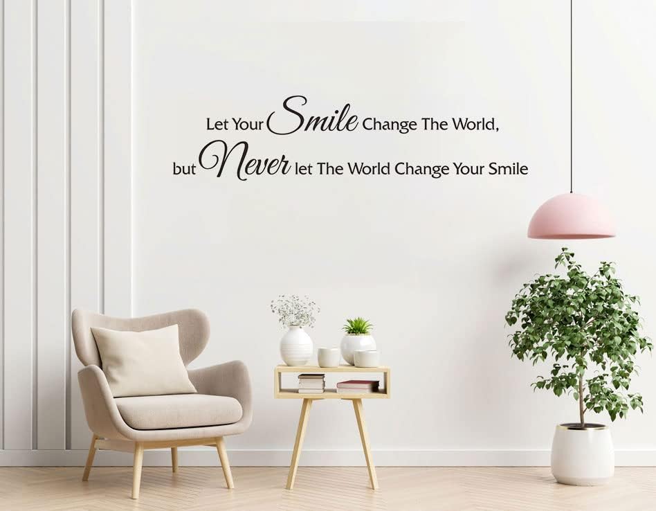Let Your Smile Change The Worldnspirational Quotes – Calcomanías de pared, calcomanías de vinilo con frase motivacional positiva para espejo, hogar,