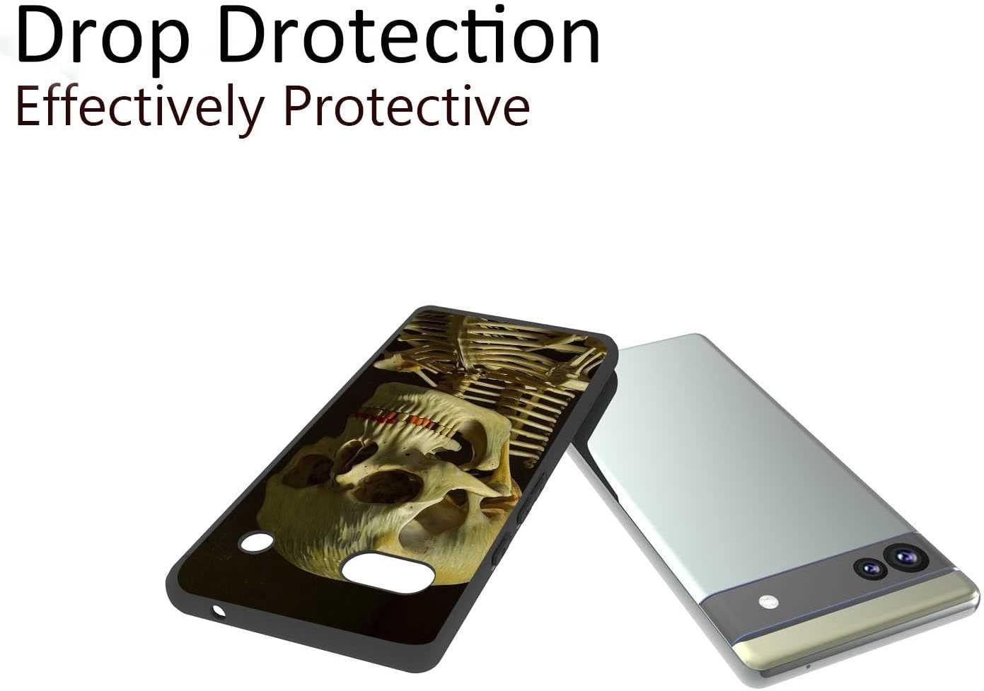 Compatible con Google Pixel 6A – Funda de esqueleto para Google Pixel 6A, After Hours Van Gogh, pintura artística, patrón de calavera y esqueleto
