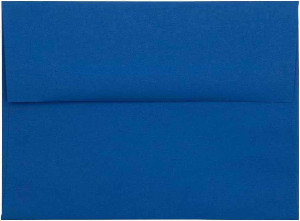 JAM PAPER Sobres de invitación A6 Premium – 4 34 x 6 12 – Azul Presidencial – Paquete de 50