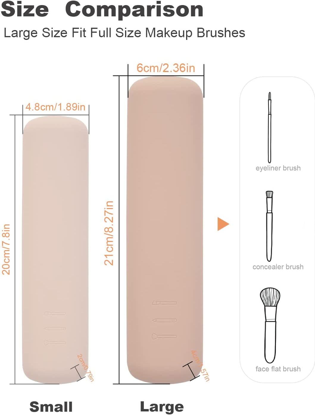 Soporte grande para brochas de maquillaje con bloqueo magnético, organizador de brochas de maquillaje de silicona mejorado con diseño anticaídas,