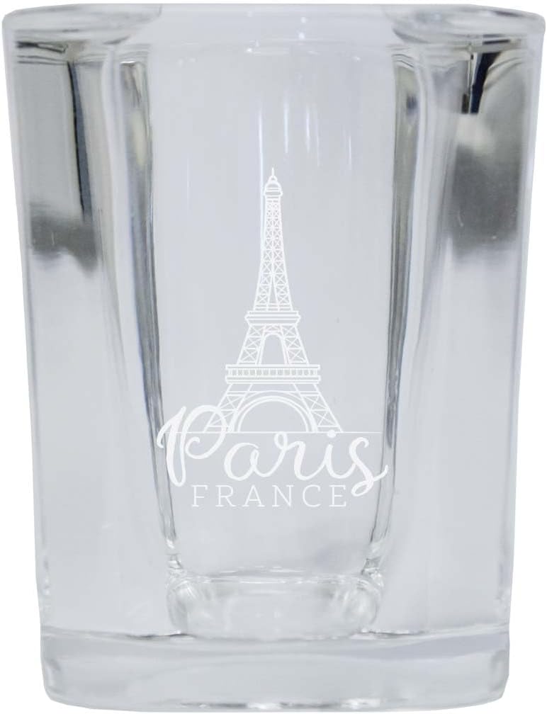 R and R Imports Paris France Souvenir – Vaso de chupito grabado de 2.5 onzas, paquete de 2 unidades