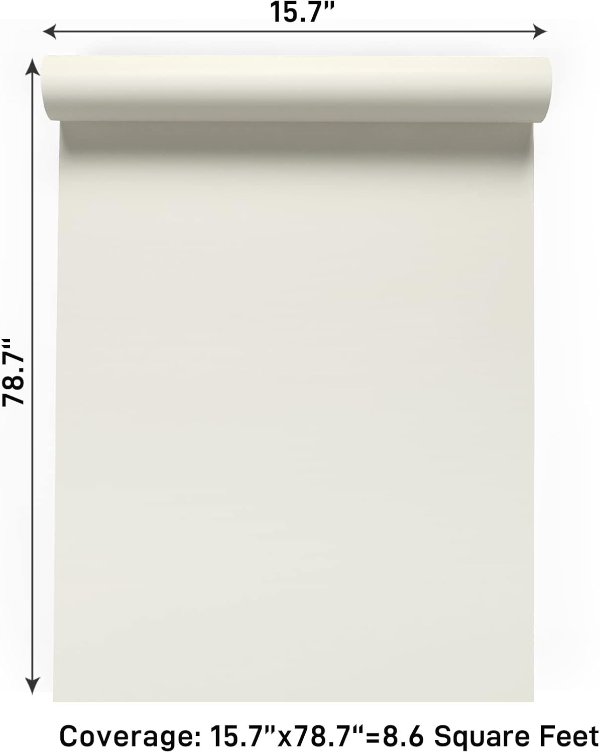 VaryPaper Papel de contacto blanco mate de 15.7 x 78.7 pulgadas para paredes de gabinetes, autoadhesivo, extraíble, blanco, despegar y pegar, papel