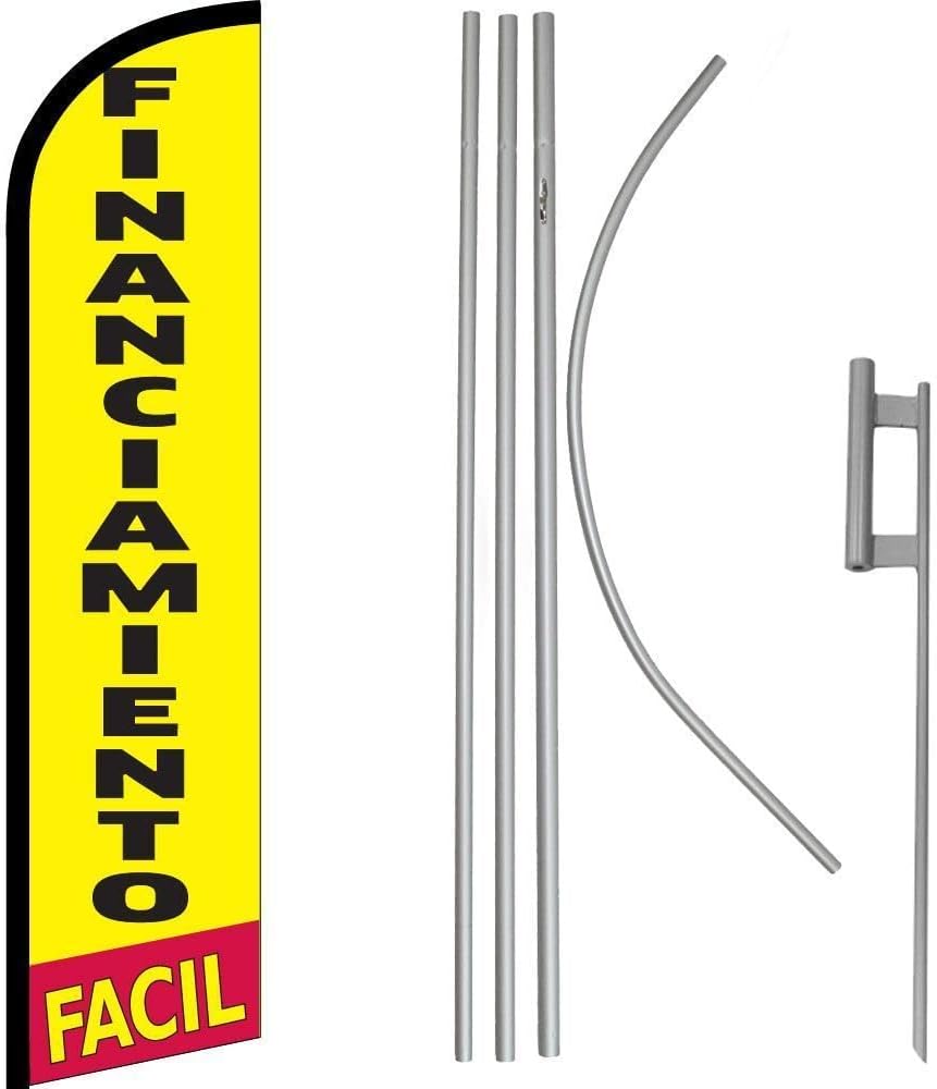 Premium Financiamiento Facil Windless Flag & 16′ Flagpole KitGround
