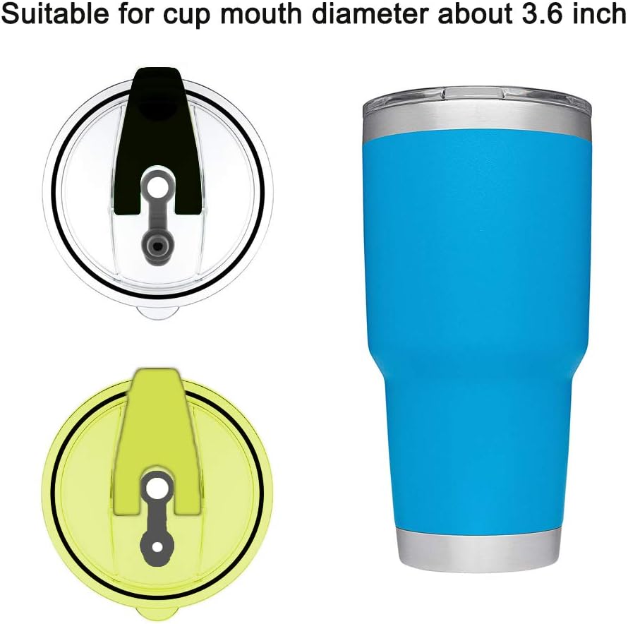 Tapas de vaso de 30 onzas, aptas para YETI Rambler, Ozark Trail, Rtic (solo estilo antiguo), paquete de 2 fundas resistentes a derrames (negro +