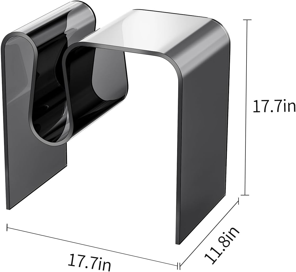 solaround Mesa auxiliar de acrílico, mesa auxiliar pequeña para sala de estar, mesita de noche para dormitorio, mesita de noche Lucite (2, negro,