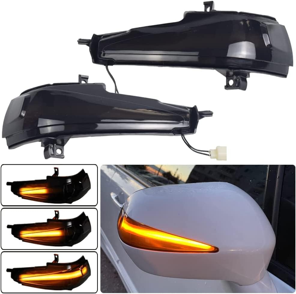 Hacreyatu Espejo retrovisor lateral Indicador Lámpara LED Dinámica Señal Giratoria Luces intermitentes para Honda Civic 2006-2011 Sedan FA 1 2 3 FD