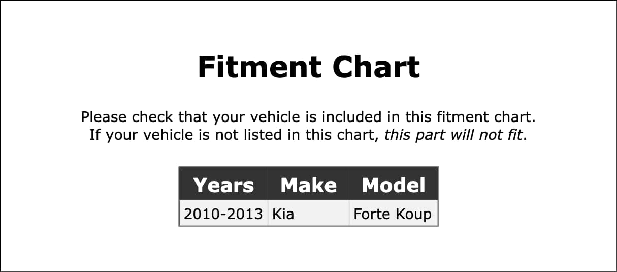 Kit de hardware de freno de disco trasero compatible con Kia Forte Koup 2010 2011 2012 2013 PC-450833