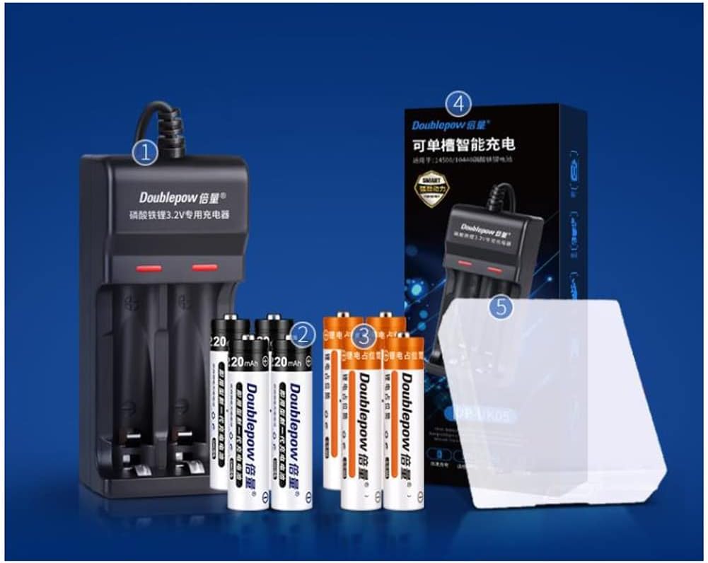 MNB 10440 – Juego de 7 baterías de litio recargables de fosfato de hierro y litio de 3.2 V, 7 baterías recargables