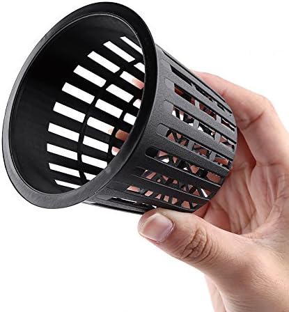 POCREATION 10 macetas de malla, macetas de estanque acuático, cesta hidropónica para lirio y otras plantas acuáticas (negro, suministros de
