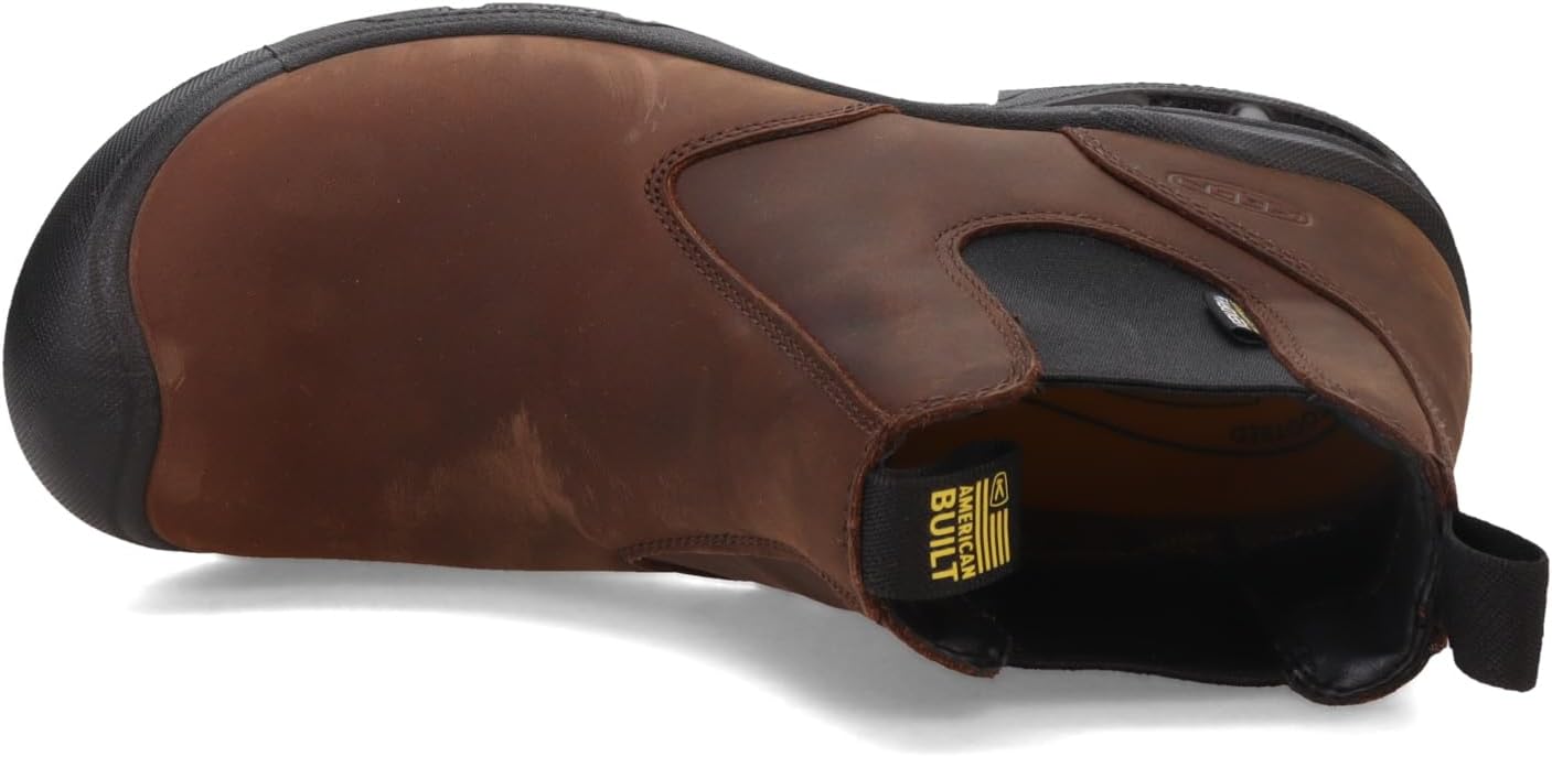 KEEN Utility Botas de trabajo Juneau Romeo de altura media con puntera suave, impermeables, para hombre
