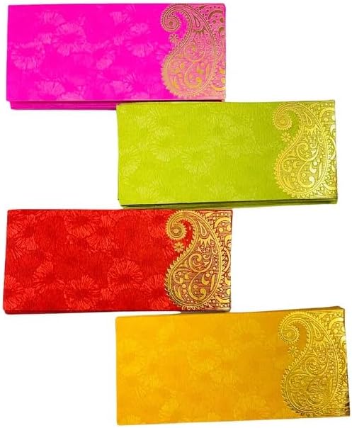 Shagun – Juego de sobres de regalo para dinero en efectivo (paquete de 25) para boda, compromiso, diwali, cumpleaños, aniversario (verde)