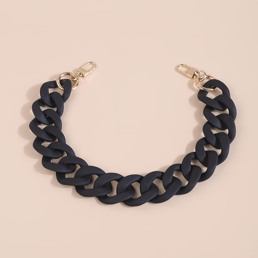 Correas de acrílico para bolsa, cadenas gruesas, correa de cadena plana, correas de asa de bolsa, cadena de repuesto para bolsos de mujer
