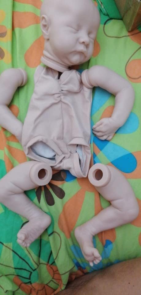 Angelbaby Kits de muñecas Reborn sin pintar con cuerpo de tela de 17 pulgadas, juegos de moldes de silicona suave en blanco para hacer piezas de