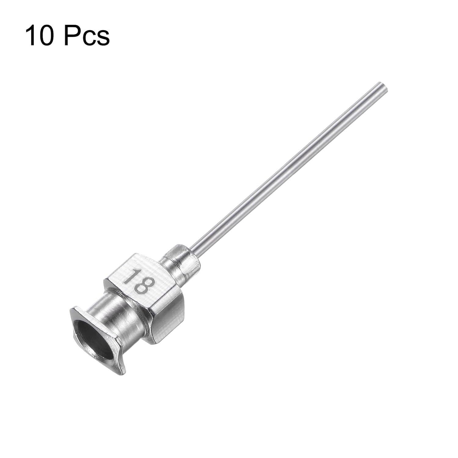 HARFINGTON 10 agujas dispensadoras de acero inoxidable calibre 18, 1 pulgada, tubo de aguja de pegamento de metal, puntas romas, Luer Lock para