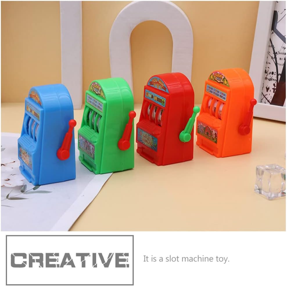 Mini juego de arcade para niños, 6 piezas, mini máquina tragamonedas de juguete, mini máquina tragamonedas de la suerte, banco con carretes