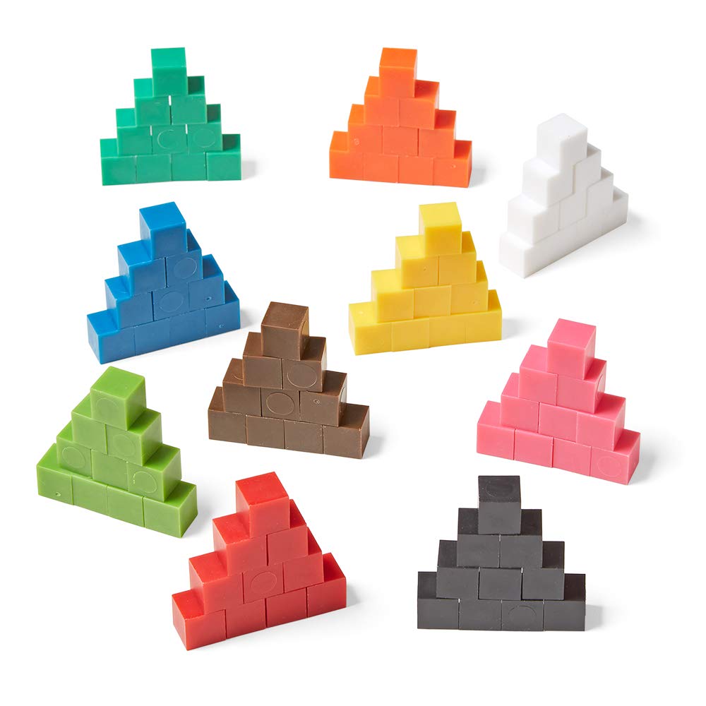 hand2mind Bloques de plástico, cubos de conteo para matemáticas de niños, bloques de 0.4 in para manualidades preescolares, manipuladores de