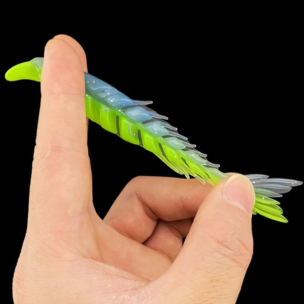 Señuelos suaves de varios segmentos, juego de señuelos de pesca multiarticulados, señuelos de pesca biónicos suaves, señuelo de pesca realista