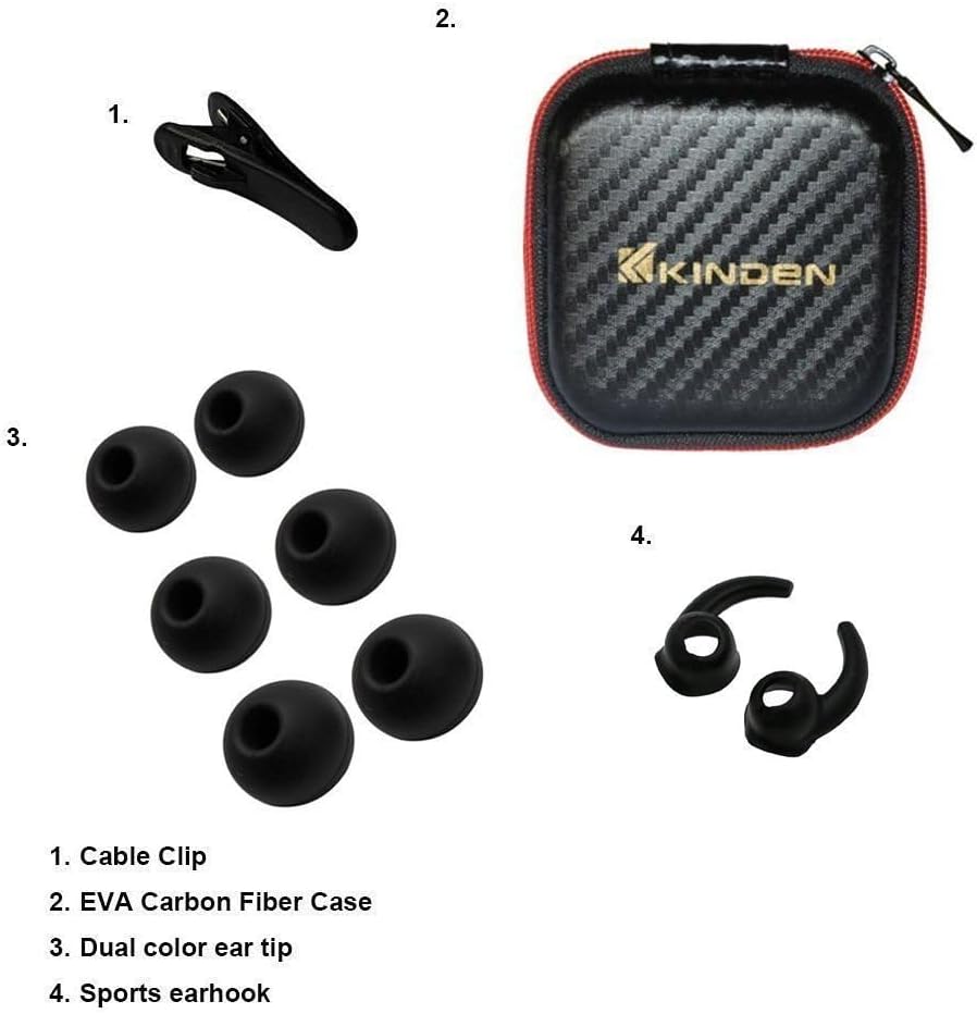 KINDEN Air Tube – Auriculares binaurales sin radiación con micrófono para teléfono, almohadilla, pod, HTC, Sony, reproductores MP3, color negro