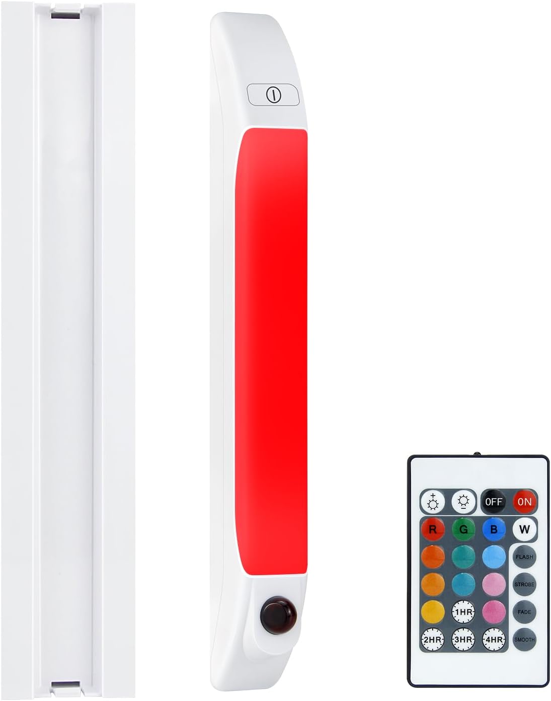 Luz LED para debajo del gabinete con control remoto, funciona con pilas, luz cambiante de colores con temporizador, barra de iluminación regulable,