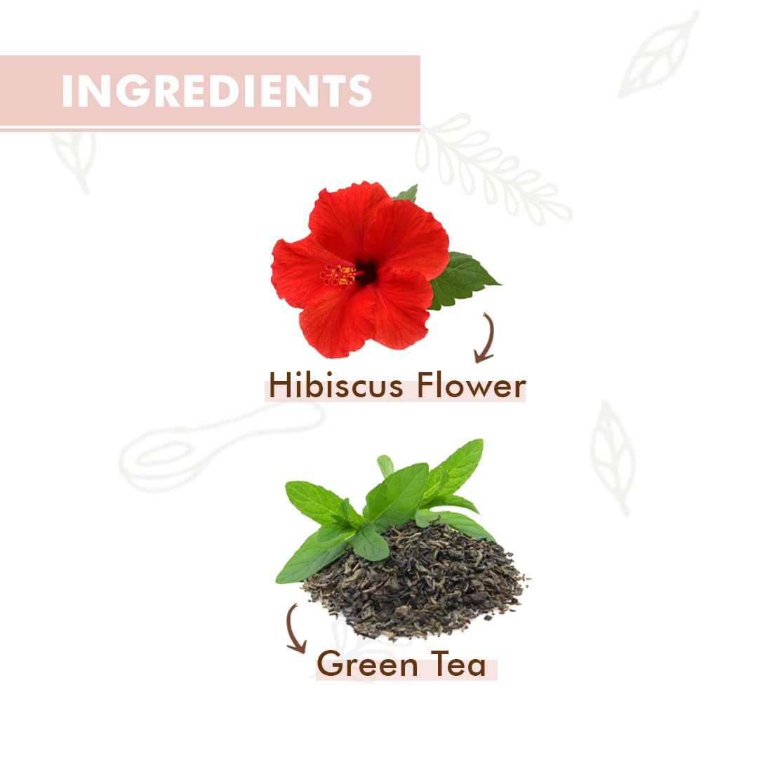 Té verde hibisco de Amaara  Hace 25 tazas  Té purificador de sangre  Bueno para el cabello y la piel  Flor de hibisco y té verde  Té de hierbas