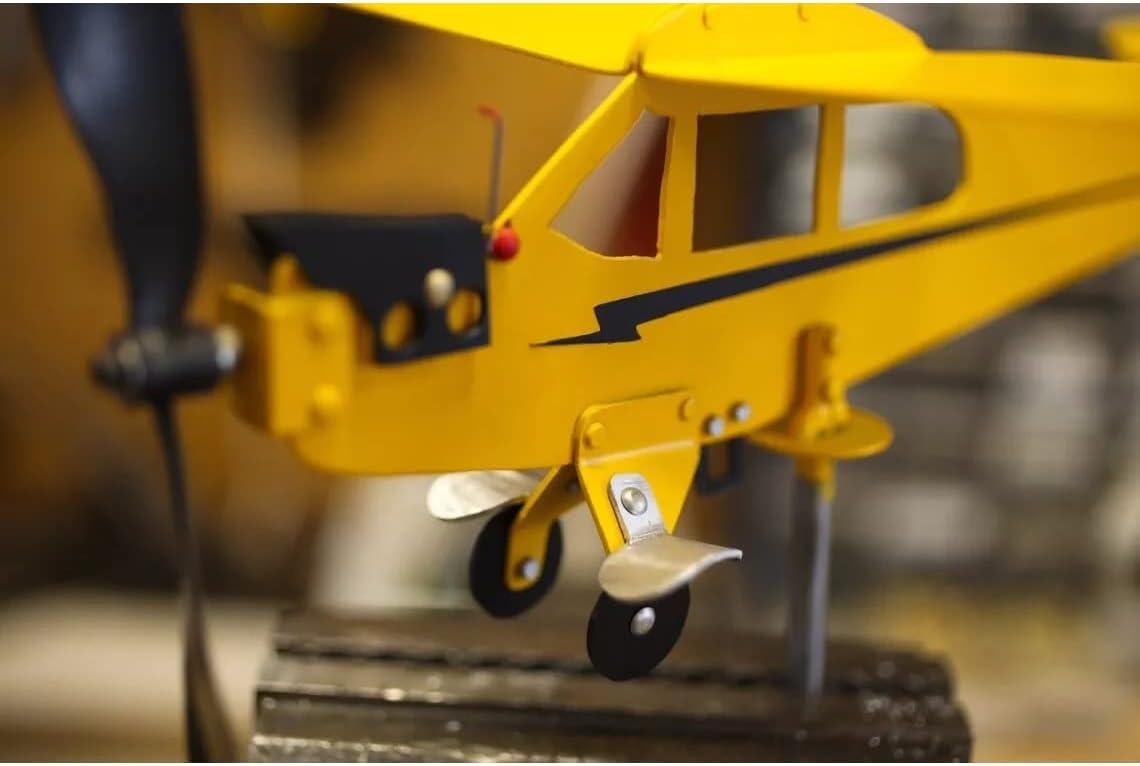 Veta de avión Piper J3 Cub 2023, regalos para los amantes del vuelo, decoración de veletas de avión, molino de viento hecho a mano, fácil de