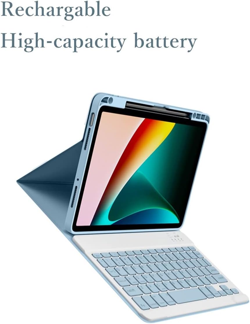 Funda para iPad de 9 8 y 7 generación Air 3 Pro 10.5, teclado inalámbrico a color, magnéticamente desmontable, funda inteligente delgada y ligera