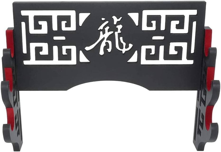Soporte de pared de terciopelo con tiras de fieltro para Katana Wakizashi (dragón de 3 niveles)