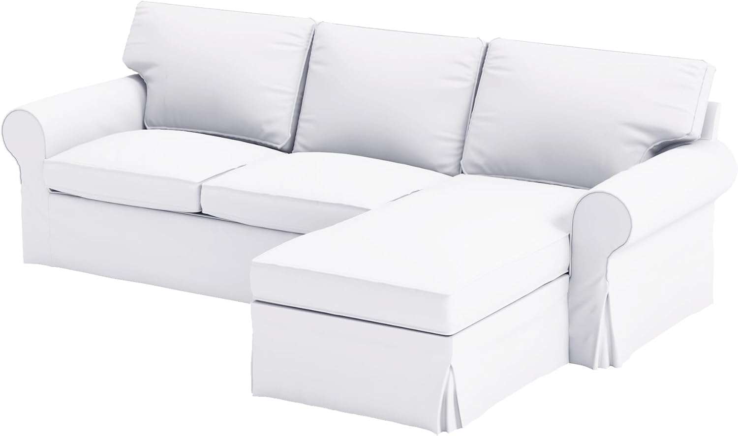 Funda de sofá de algodón denso Ektorp (2 plazas) con funda de repuesto para tumbona, compatible con la funda de sofá modular IKEA Ektorp de 3