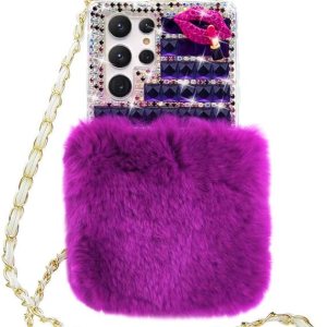 LUVI Compatible con Galaxy S22 Ultra – Funda para botella de perfume para mujeres y niñas, bonita felpa peluda 3D Bling Diamond Glitter Crystal LUVI Compatible con Galaxy S22 Ultra – Funda para botella de perfume para mujeres y niñas, bonita felpa peluda 3D Bling Diamond Glitter Crystal