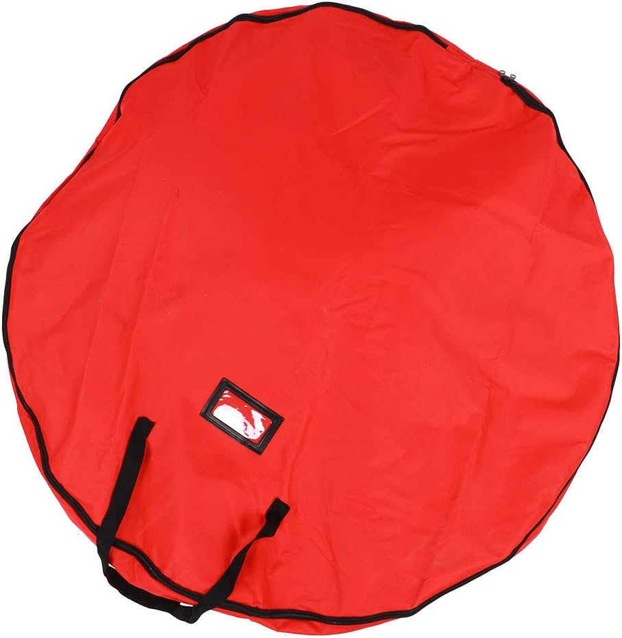 Fydun Bolsa de almacenamiento roja decoración campana corona guirnalda contenedor impermeable a prueba de polvo rojo almacenamiento para la familia