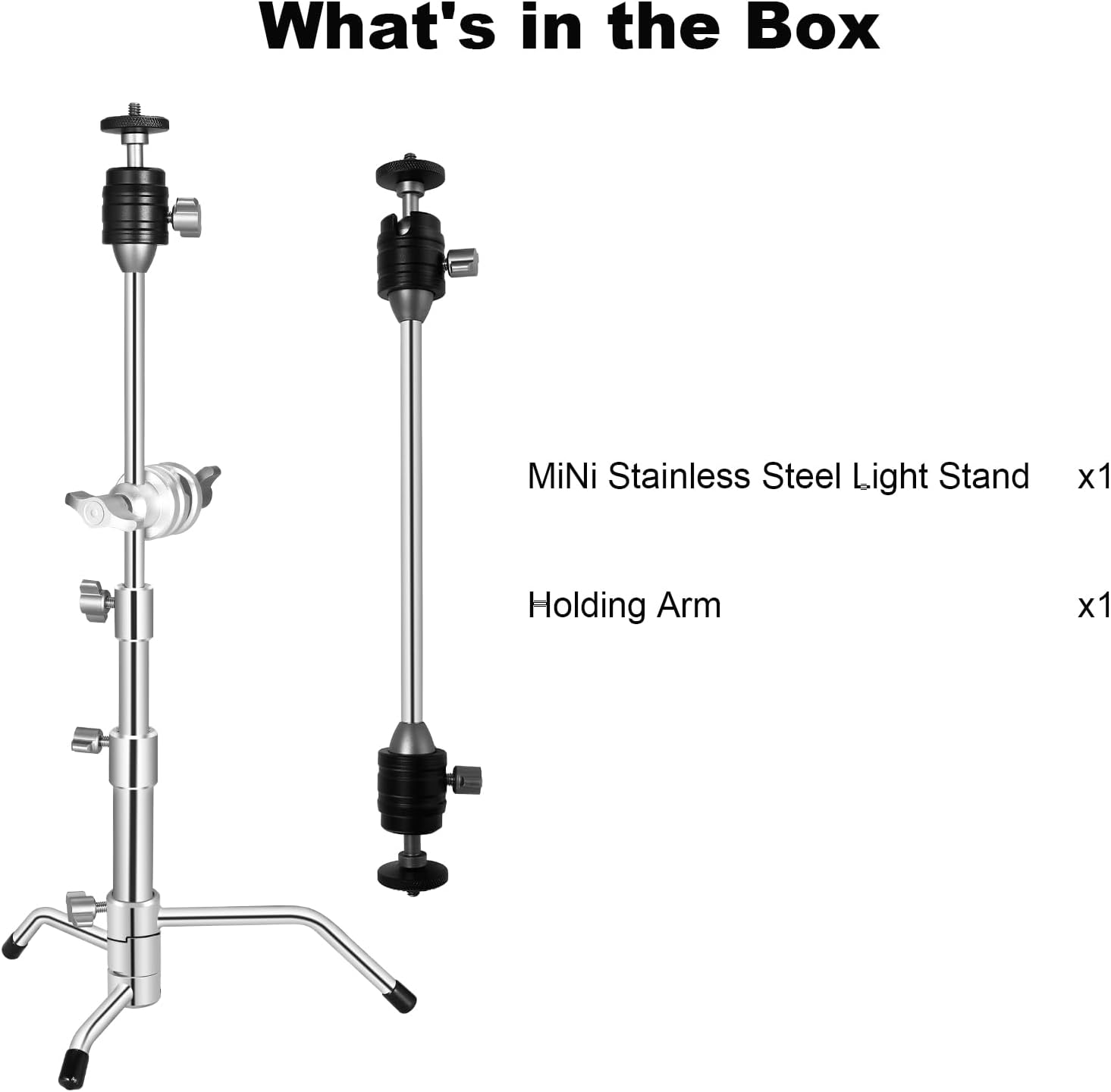 Supon 20.8″53cm Mini Pocket C Stand All-Metal Ajustable Century Stand Trípode Stand con brazo brazo brazo de 13 pulgadas, cabeza de bola 3 y pierna