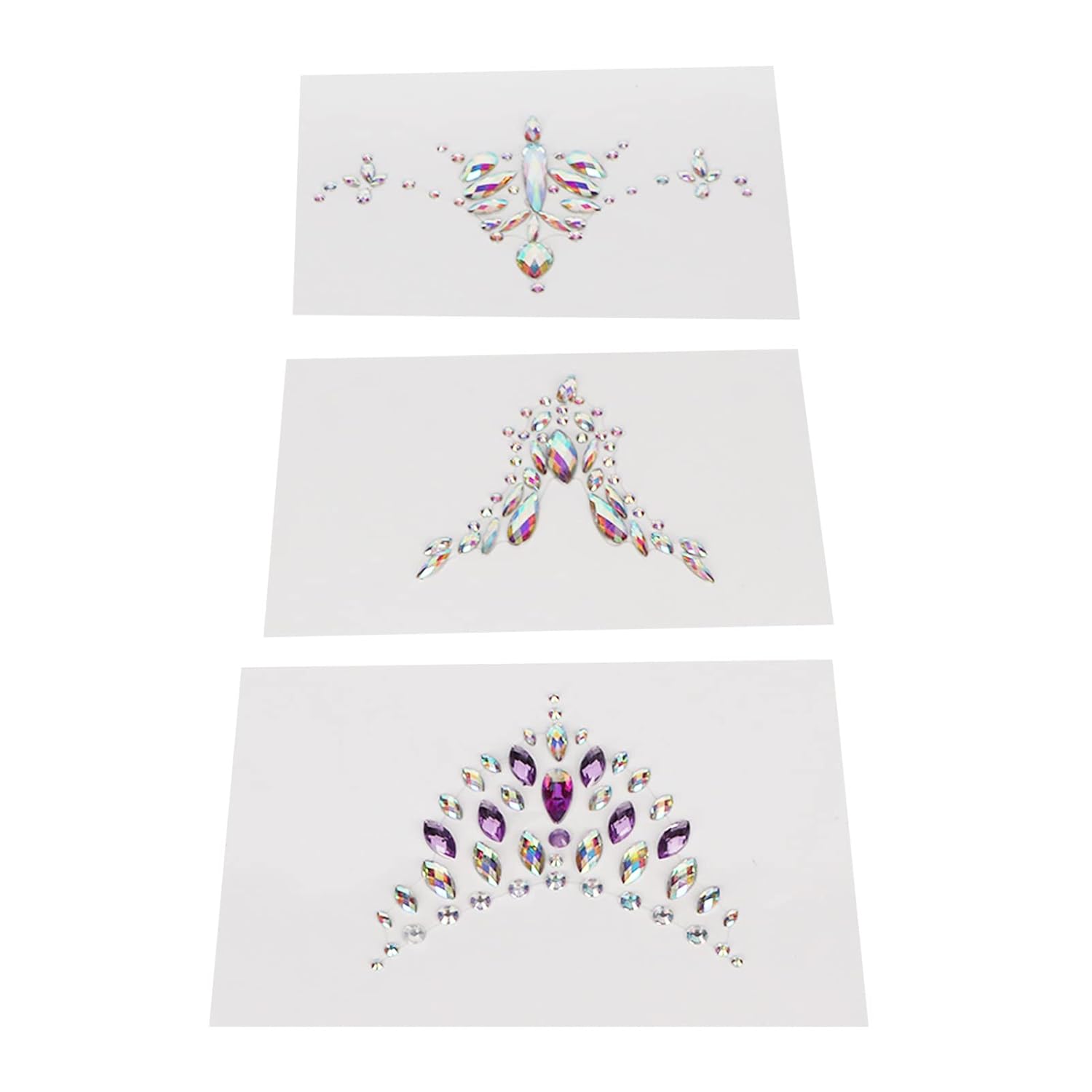 Tatuaje de joyas de cara de pecho de diamantes de imitación, joyas de gemas para la cara y conjunto de calcomanías para el cuerpo del pecho,