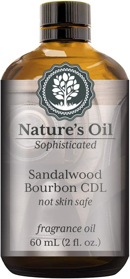 Aceite aromático de sándalo Bourbon CDL (2.3 onzas líquidas) para difusores, velas, aromas para el hogar, aerosol de lino, limo