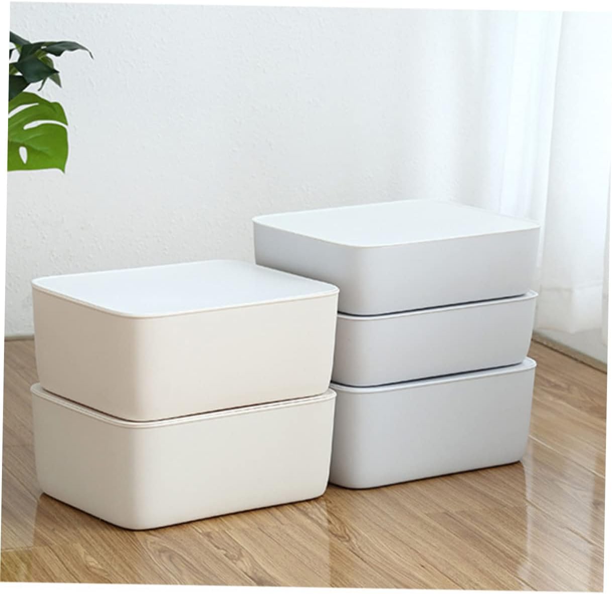 Holibanna Caja de 2 piezas de sujetador organizador cajón contenedor de almacenamiento apilable cesta de almacenamiento de ropa blanca