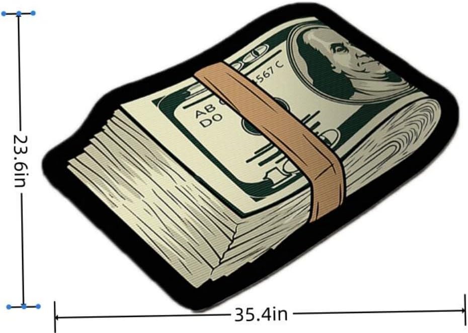 Alfombra creativa de billetes de 100 dólares, alfombra acogedora y suave, para dormitorio, decoración de sala de estar, cuarto de baño, alfombra