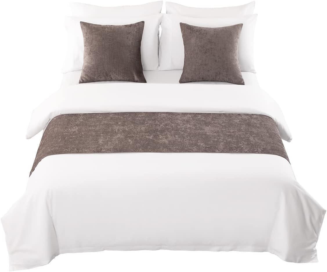 AMBERIS Alfombra de cama moderna, de chenilla, suave, no se decolora, color gris