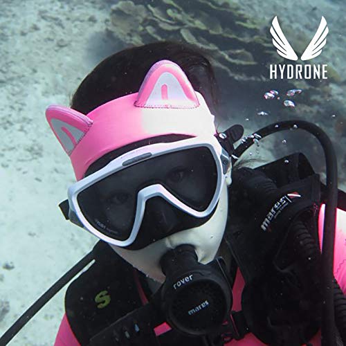 Diadema de buceo rosa gato gatito 0.079in neopreno capucha para mujeres jóvenes cubierta de la cabeza de buceo, surf banda térmica para el pelo para