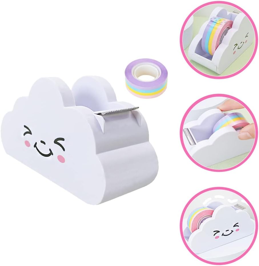 jojofuny Dispensador de cinta de oficina, dispensador de cinta de escritorio, forma de nube, dispensador de cinta de escritorio de oficina, cortador