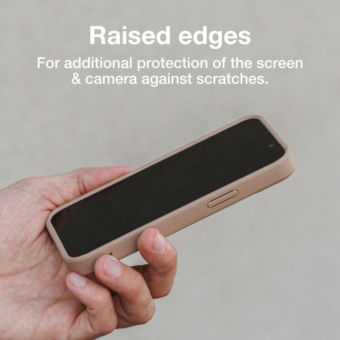 WOODCESSORIES – Funda de teléfono compatible con iPhone 13 Pro Beige – Ecológica, hecha de plantas